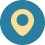 Location pin icon on a blue circular background on blue button