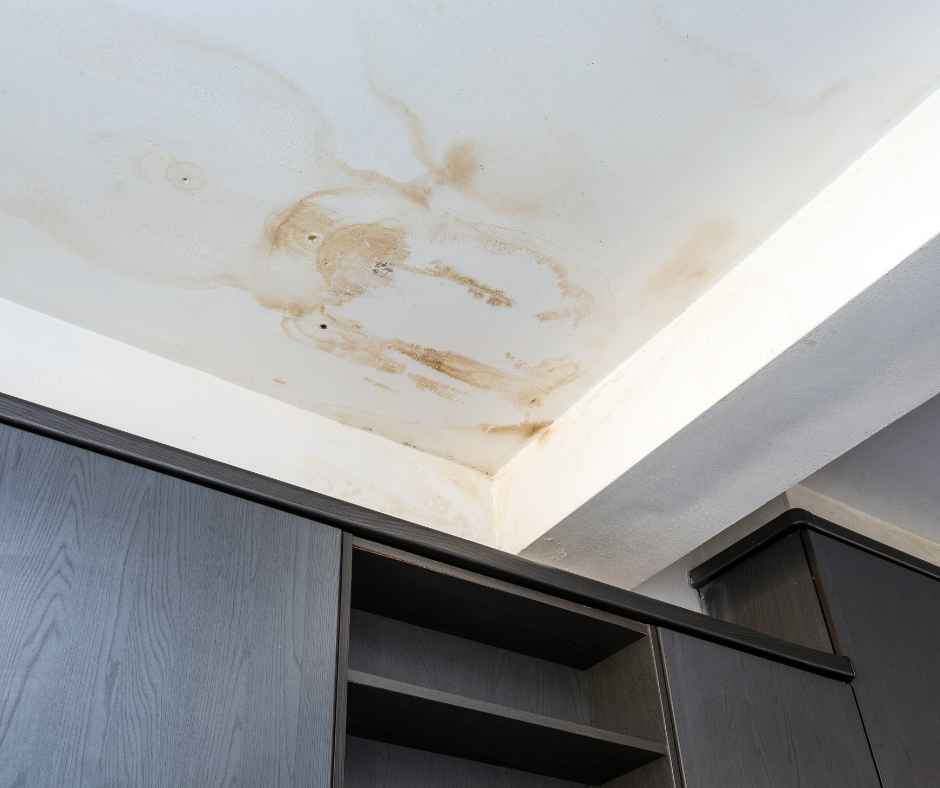 Water stains caused by a hidden plumbing leak