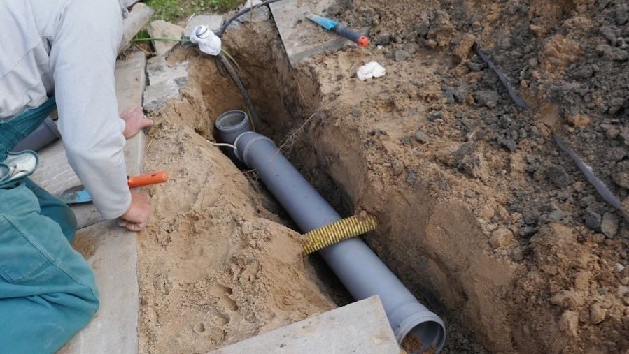 Sewer replacement underground.